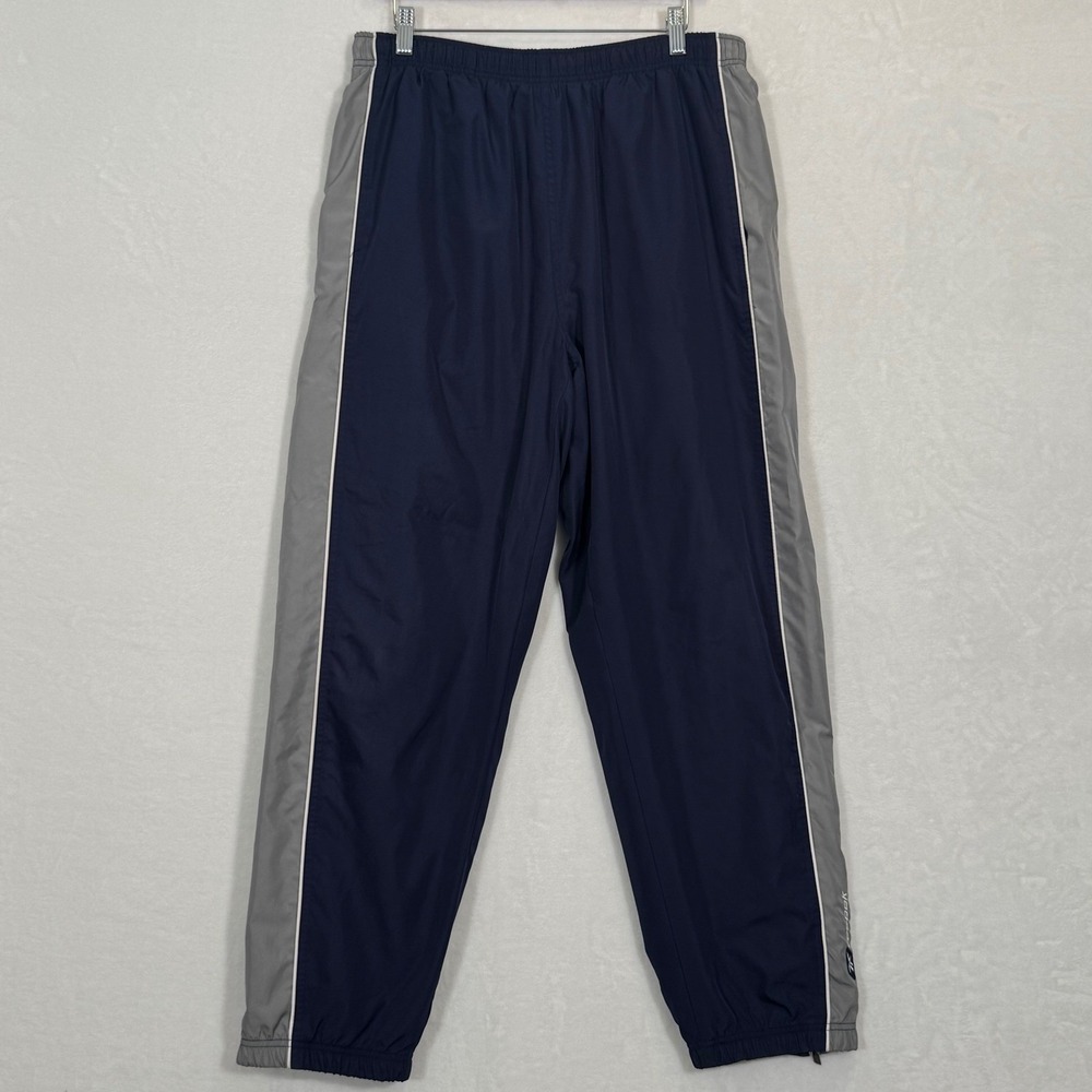 Vintage Baggy 90s Y2K Reebok Navy Blue Grey Track Pants Large